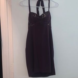 Halter Purple and Lace Dress